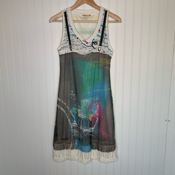 Soggo Collection artsy midi shift dress size S - Picture 1 of 8